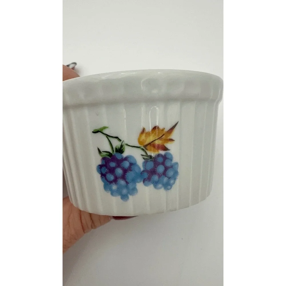 BIA Cordon Bleu‎ Ramekins Set of 2 Fruit Pattern Porcelain 3